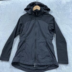 Adidas Windbreaker Hooded Lightweight Jacket Women Small Activewear Black